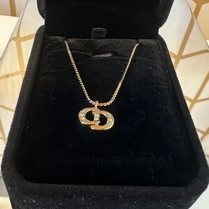 Dior CD Logo Rhinestone Necklace 22MM.